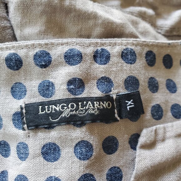 Lungo L'arno | Linen Lagenlook Popover Tunic Dress Hi Low Hem with Pockets - Picture 9 of 15